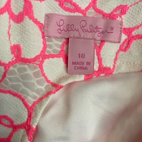 Lilly Pulitzer Hyacinth Fiesta Pink Pique Lace Pencil Skirt - Picture 8 of 12